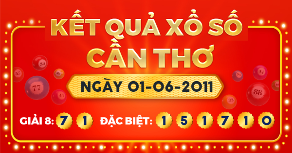 Kết quả xổ số Cần Thơ ngày 1/6/2011