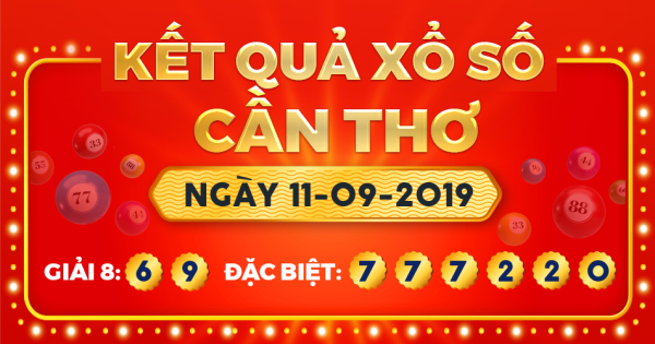 Kết quả xổ số Cần Thơ ngày 11/9/2019