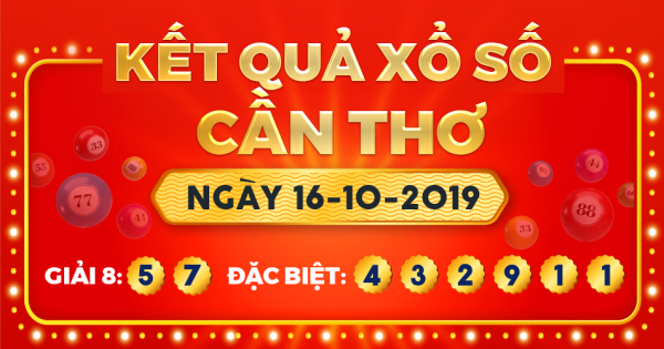 Kết quả xổ số Cần Thơ ngày 16/10/2019