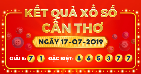 Kết quả xổ số Cần Thơ ngày 17/7/2019