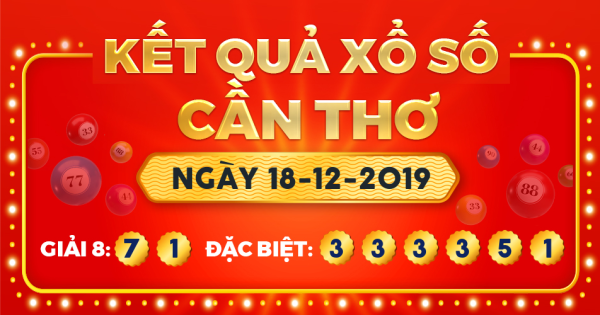 Kết quả xổ số Cần Thơ ngày 18/12/2019