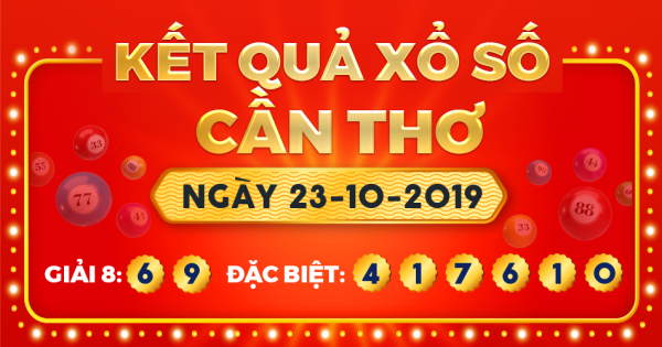 Kết quả xổ số Cần Thơ ngày 23/10/2019