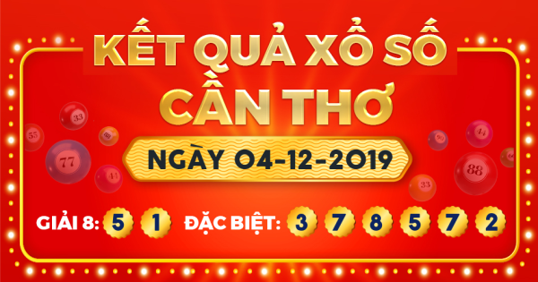 Kết quả xổ số Cần Thơ ngày 4/12/2019